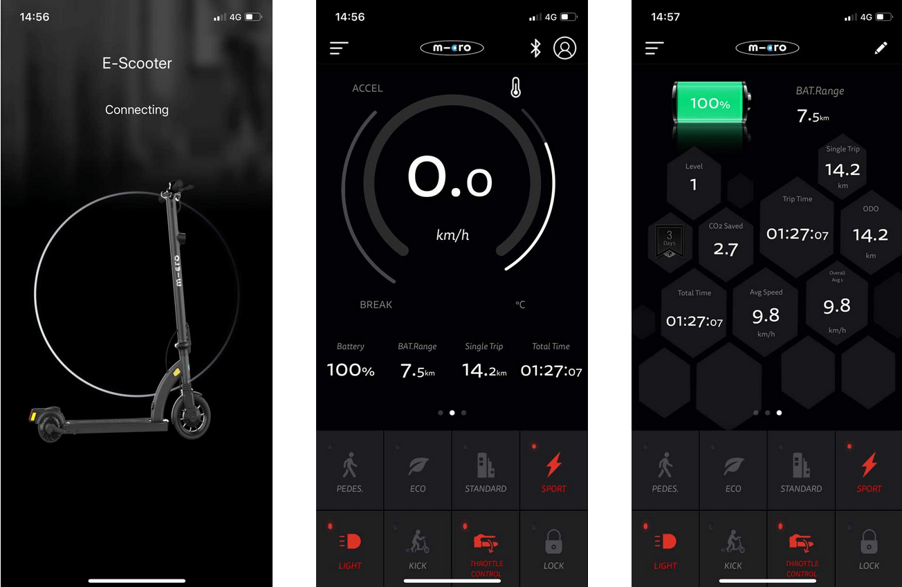 3 Screenshots der BMW Micro App